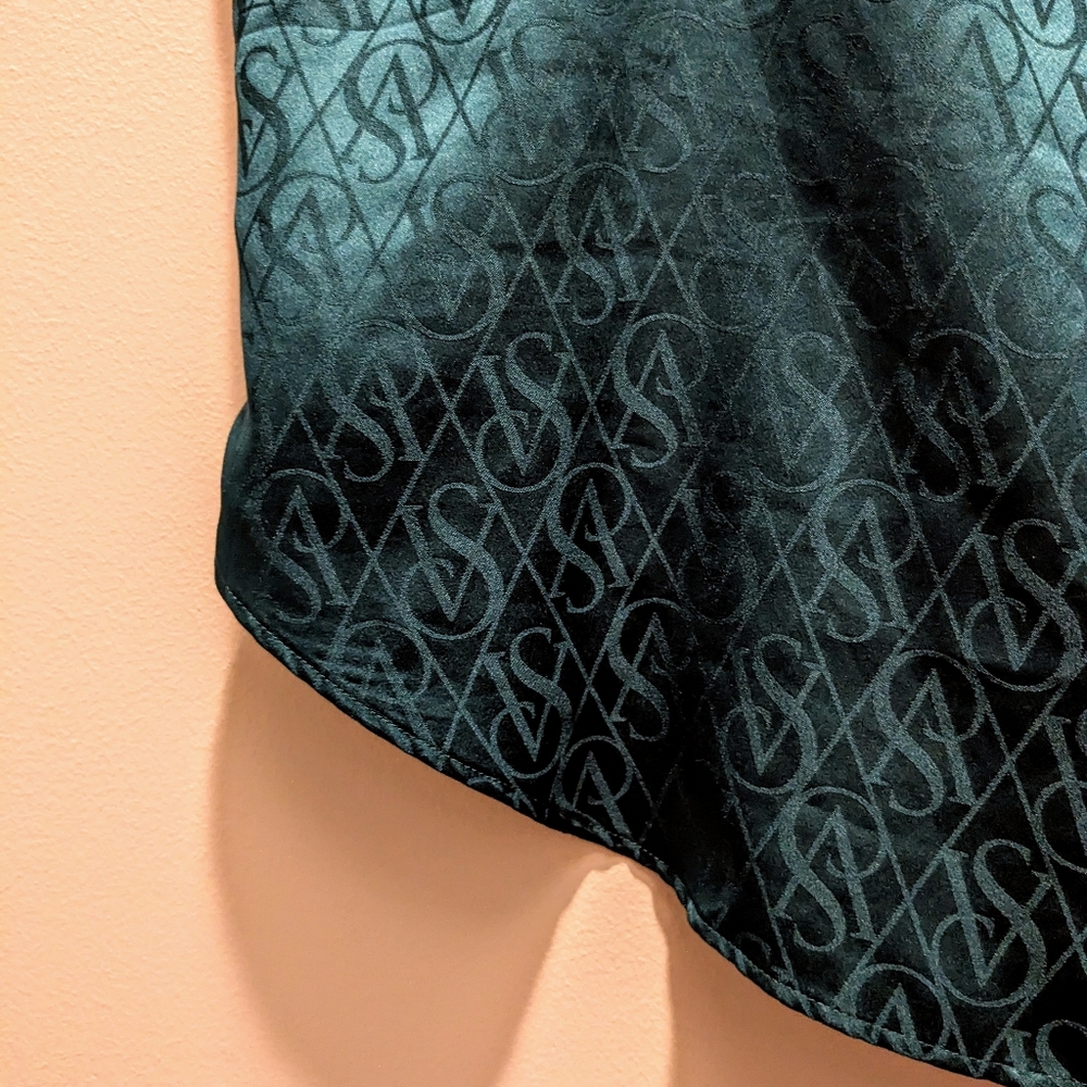 Victoria Secret Size XL Cami Top Animal Print Accent Intimate Sleepwear PJ Green - Picture 5 of 11